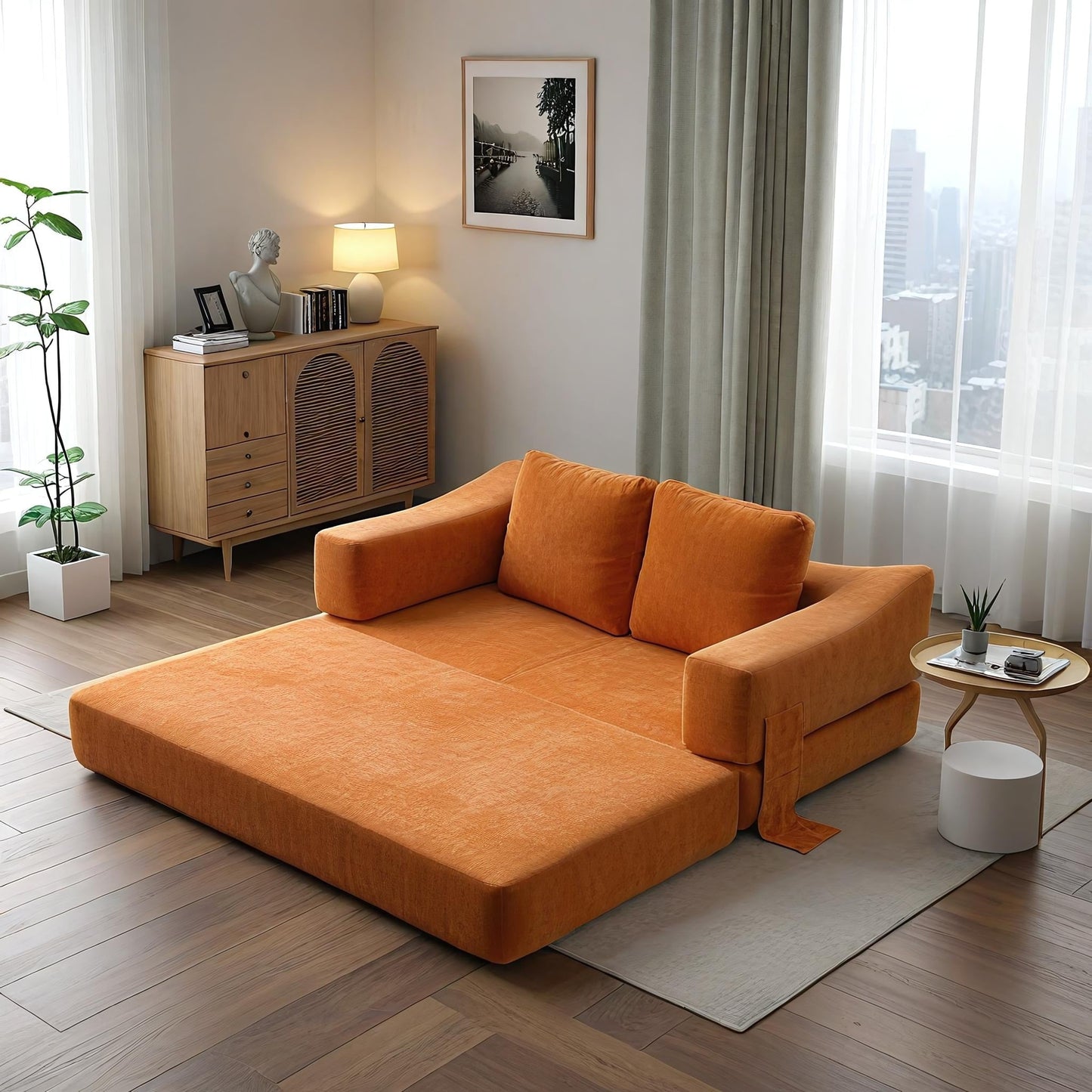 Canapé-lit convertible rembourré 70,87 $, fauteuil convertible, canapé de sol confortable pour salon, chambre, tissu chenille