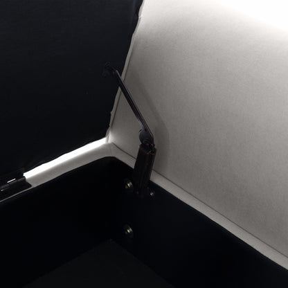 Banc de rangement rembourré, banc d'entrée avec dessus rabattable capitonné, 50,4 pouces