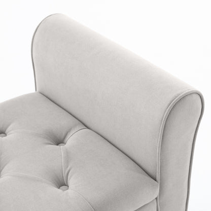 Banc de rangement rembourré, banc d'entrée avec dessus rabattable capitonné, 50,4 pouces