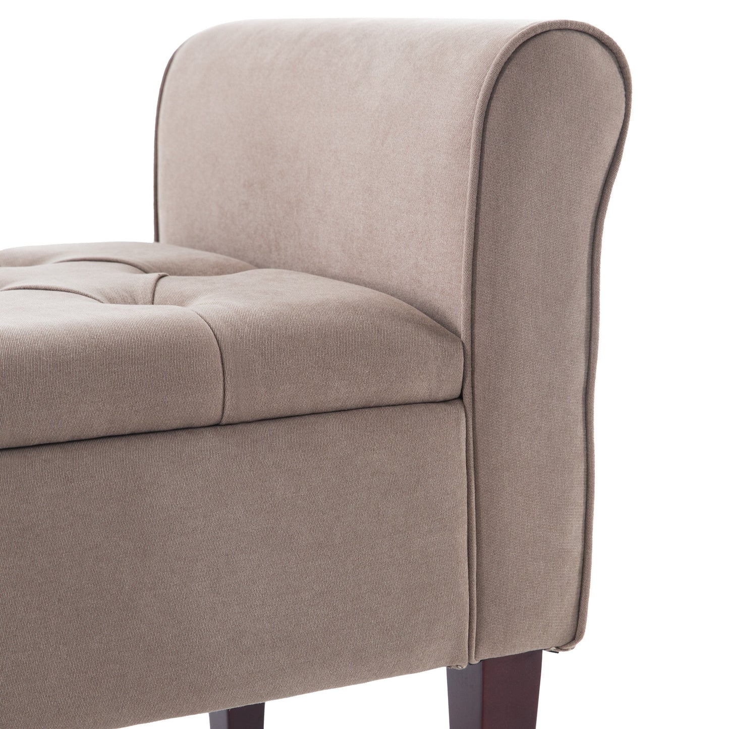 Banc de rangement rembourré, banc d'entrée avec dessus rabattable capitonné, 50,4 pouces