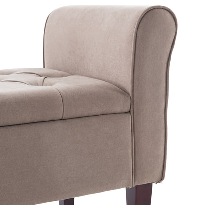 Banc de rangement rembourré, banc d'entrée avec dessus rabattable capitonné, 50,4 pouces