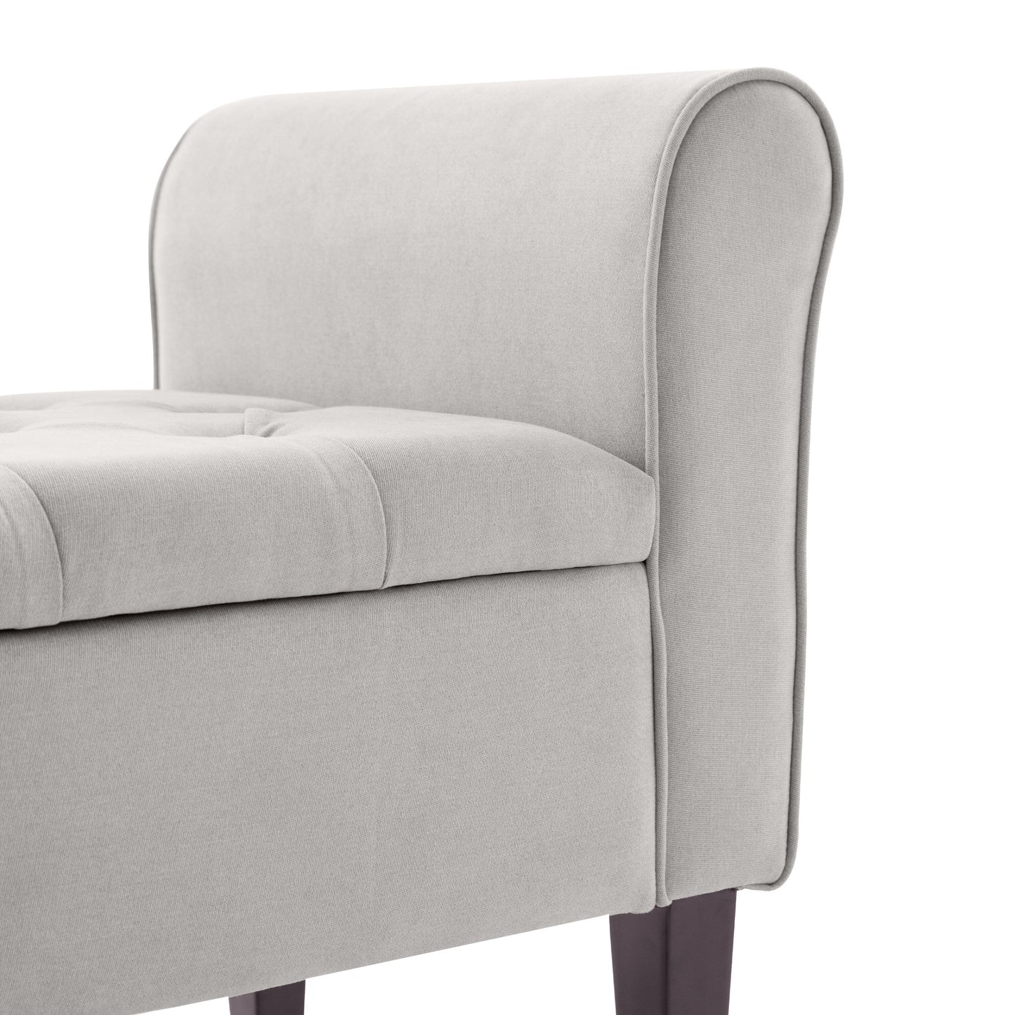 Banc de rangement rembourré, banc d'entrée avec dessus rabattable capitonné, 50,4 pouces