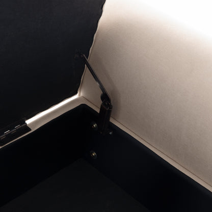 Banc de rangement rembourré, banc d'entrée avec dessus rabattable capitonné, 50,4 pouces