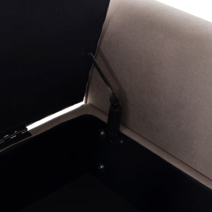 Banc de rangement rembourré, banc d'entrée avec dessus rabattable capitonné, 50,4 pouces