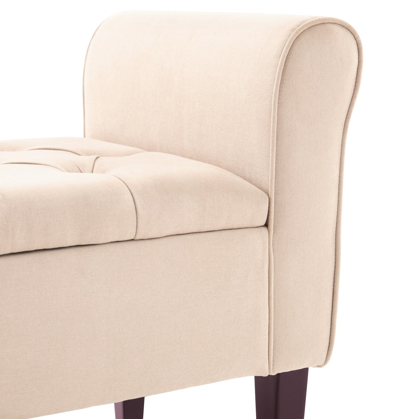 Banc de rangement rembourré, banc d'entrée avec dessus rabattable capitonné, 50,4 pouces