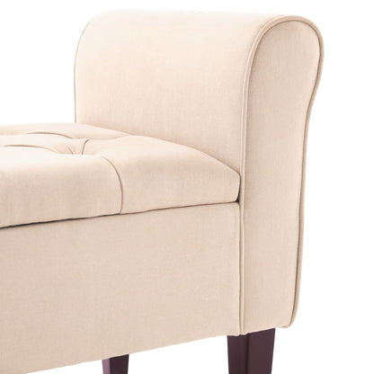 Banc de rangement rembourré, banc d'entrée avec dessus rabattable capitonné, 50,4 pouces