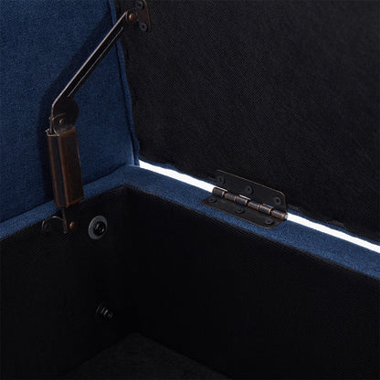 Banc de rangement rembourré, banc d'entrée avec dessus rabattable capitonné, 50,4 pouces