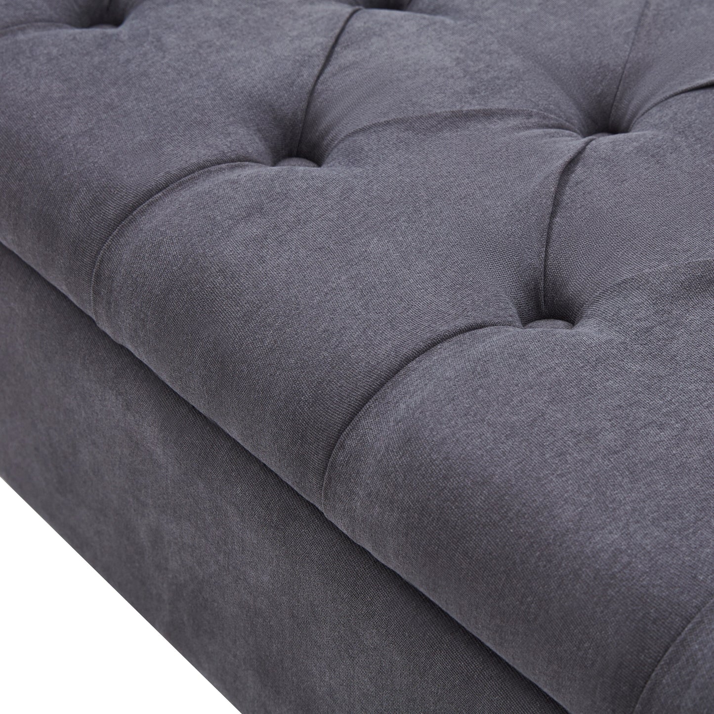 Banc de rangement rembourré, banc d'entrée avec dessus rabattable capitonné, 50,4 pouces