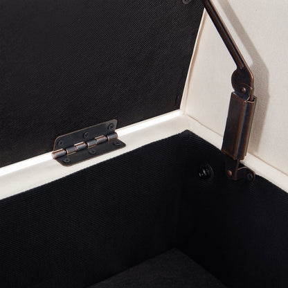 Banc de rangement rembourré, banc d'entrée avec dessus rabattable capitonné, 50,4 pouces