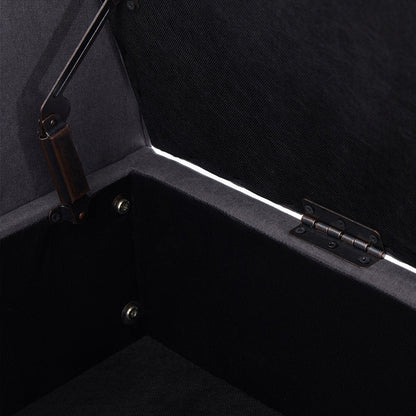 Banc de rangement rembourré, banc d'entrée avec dessus rabattable capitonné, 50,4 pouces