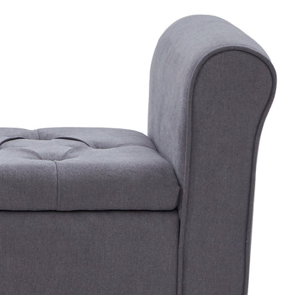 Banc de rangement rembourré, banc d'entrée avec dessus rabattable capitonné, 50,4 pouces