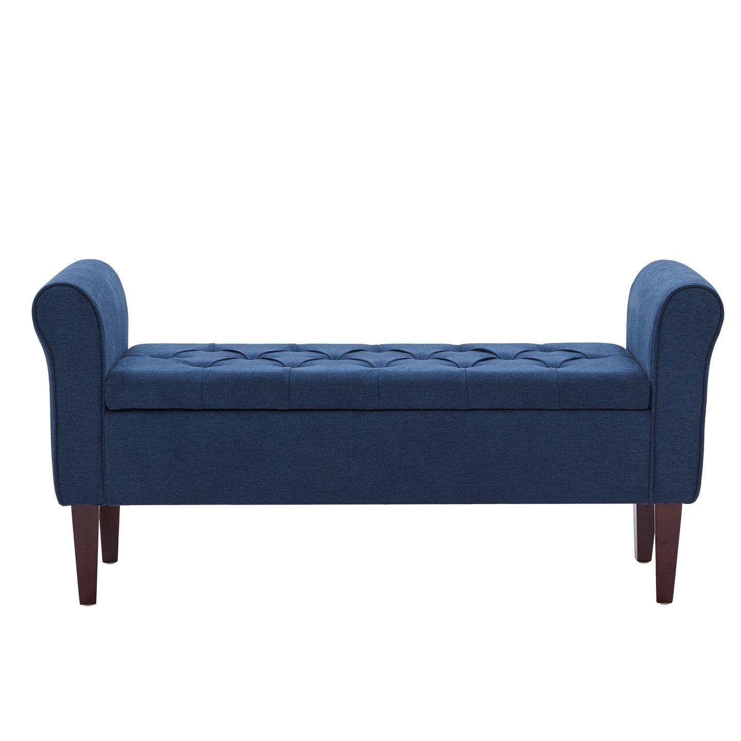 Banc de rangement rembourré, banc d'entrée avec dessus rabattable capitonné, 50,4 pouces