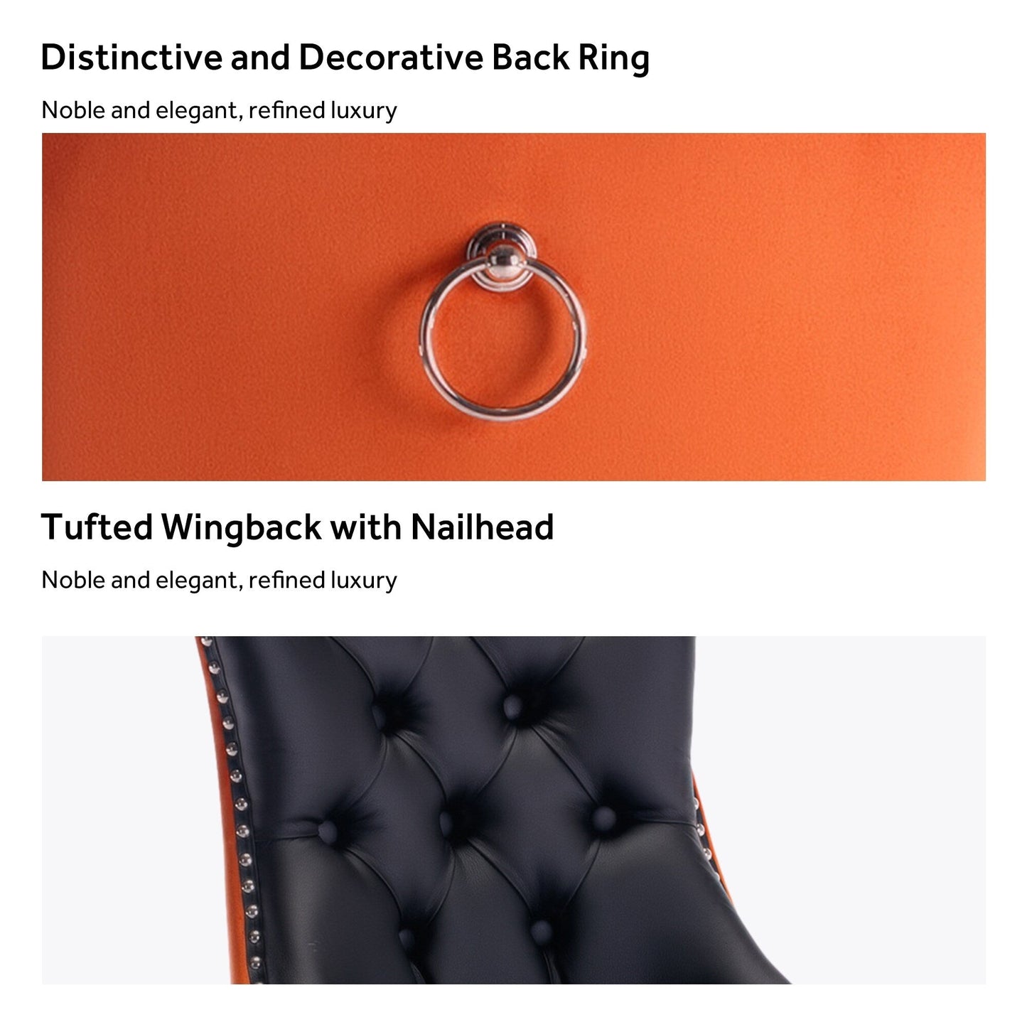 Lot de 6 chaises de salle à manger capitonnées en velours avec pieds en bois massif