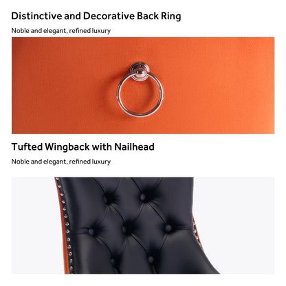 Lot de 6 chaises de salle à manger capitonnées en velours avec pieds en bois massif