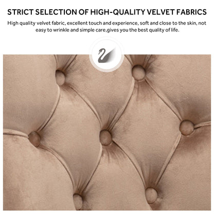 Lot de 6 chaises de salle à manger capitonnées en velours avec pieds en bois massif