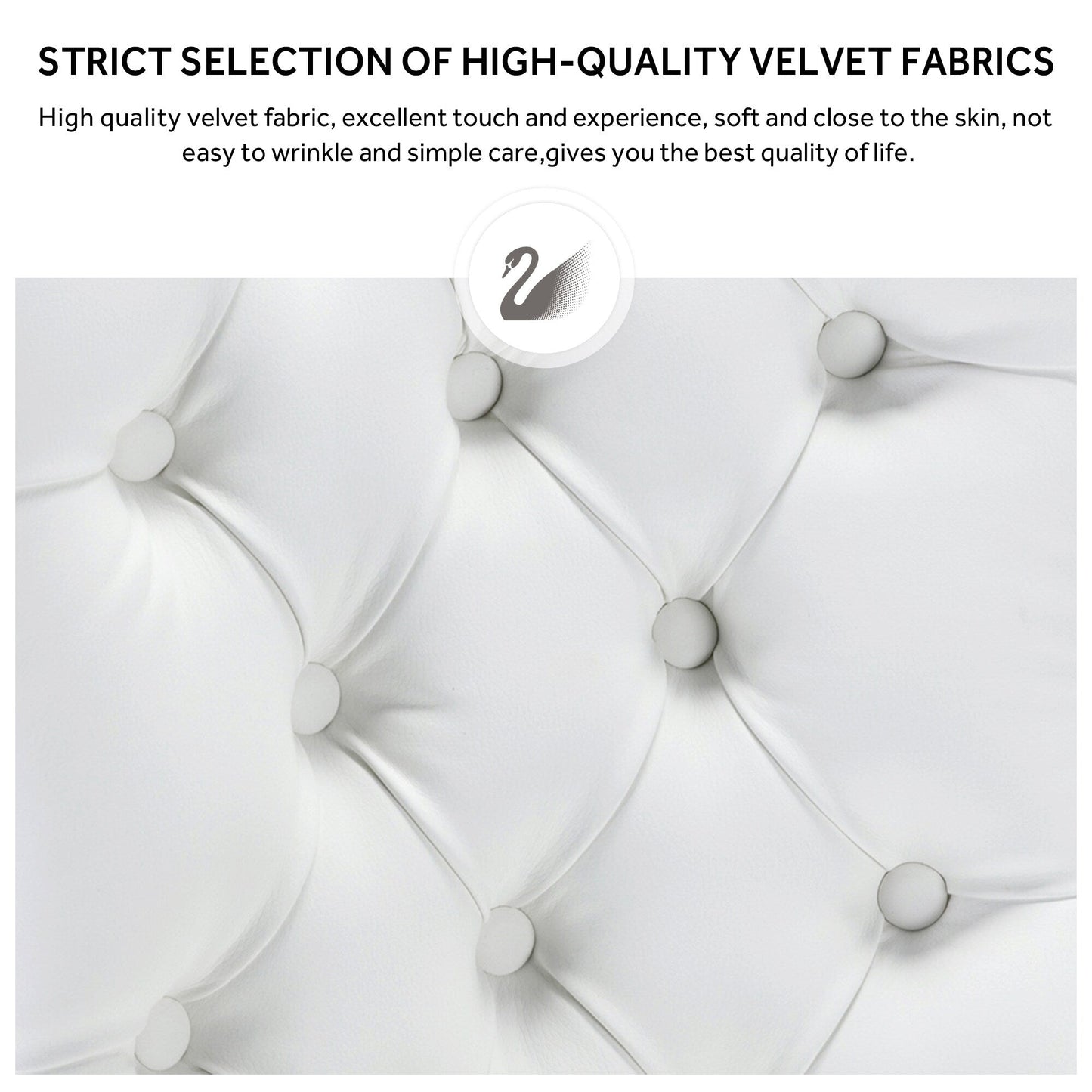 Lot de 6 chaises de salle à manger capitonnées en velours avec pieds en bois massif