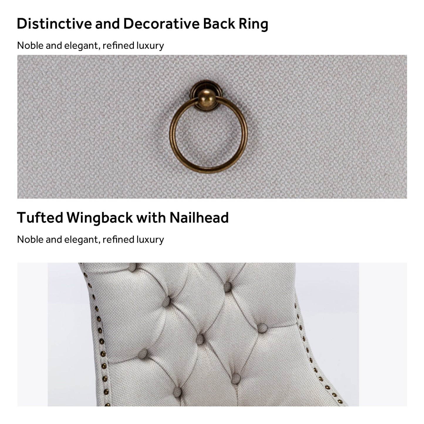 Lot de 6 chaises de salle à manger capitonnées en velours avec pieds en bois massif