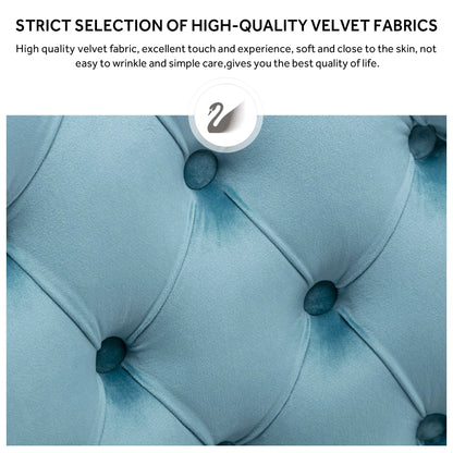 Lot de 6 chaises de salle à manger capitonnées en velours avec pieds en bois massif