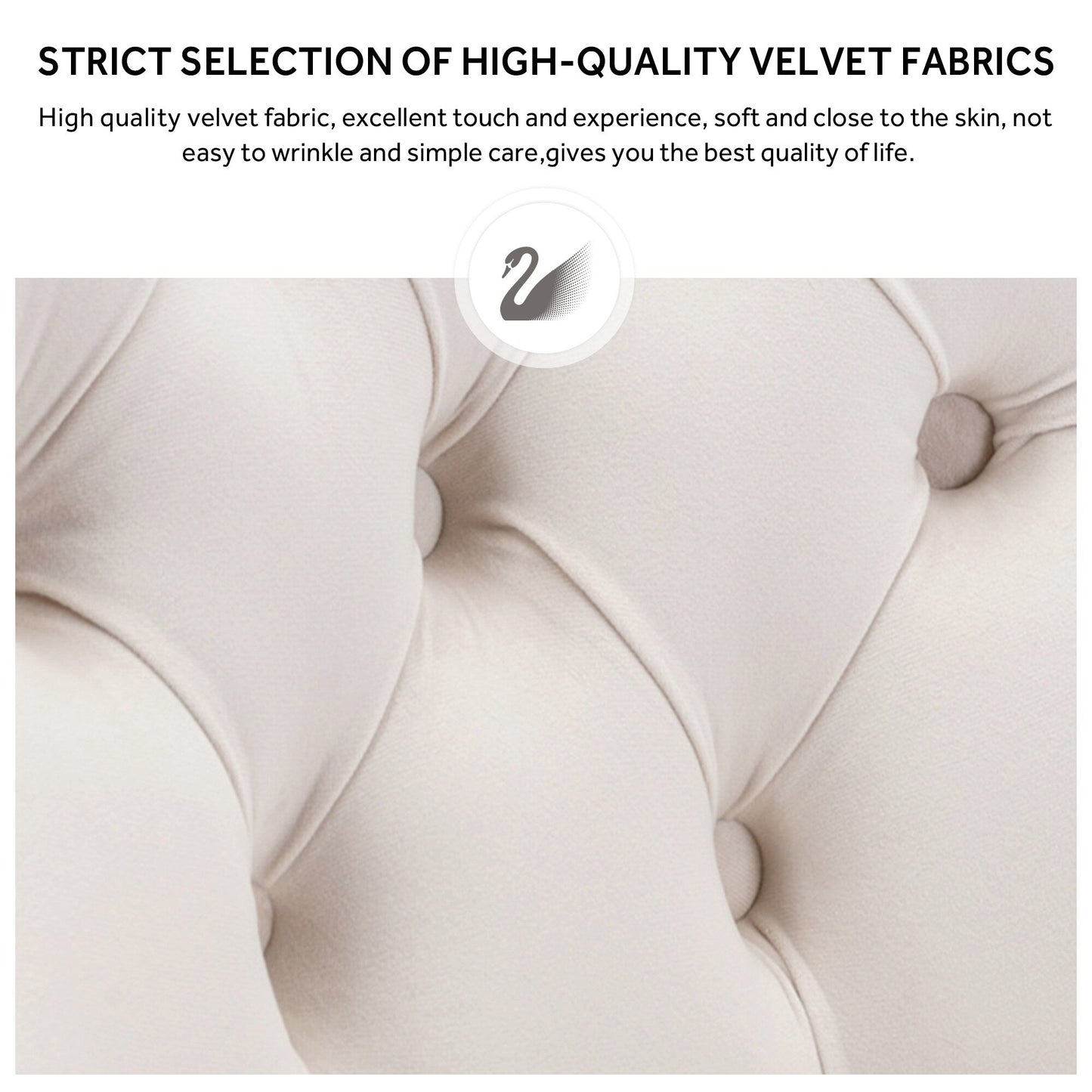 Lot de 6 chaises de salle à manger capitonnées en velours avec pieds en bois massif