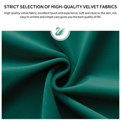 Lot de 6 chaises de salle à manger capitonnées en velours avec pieds en bois massif