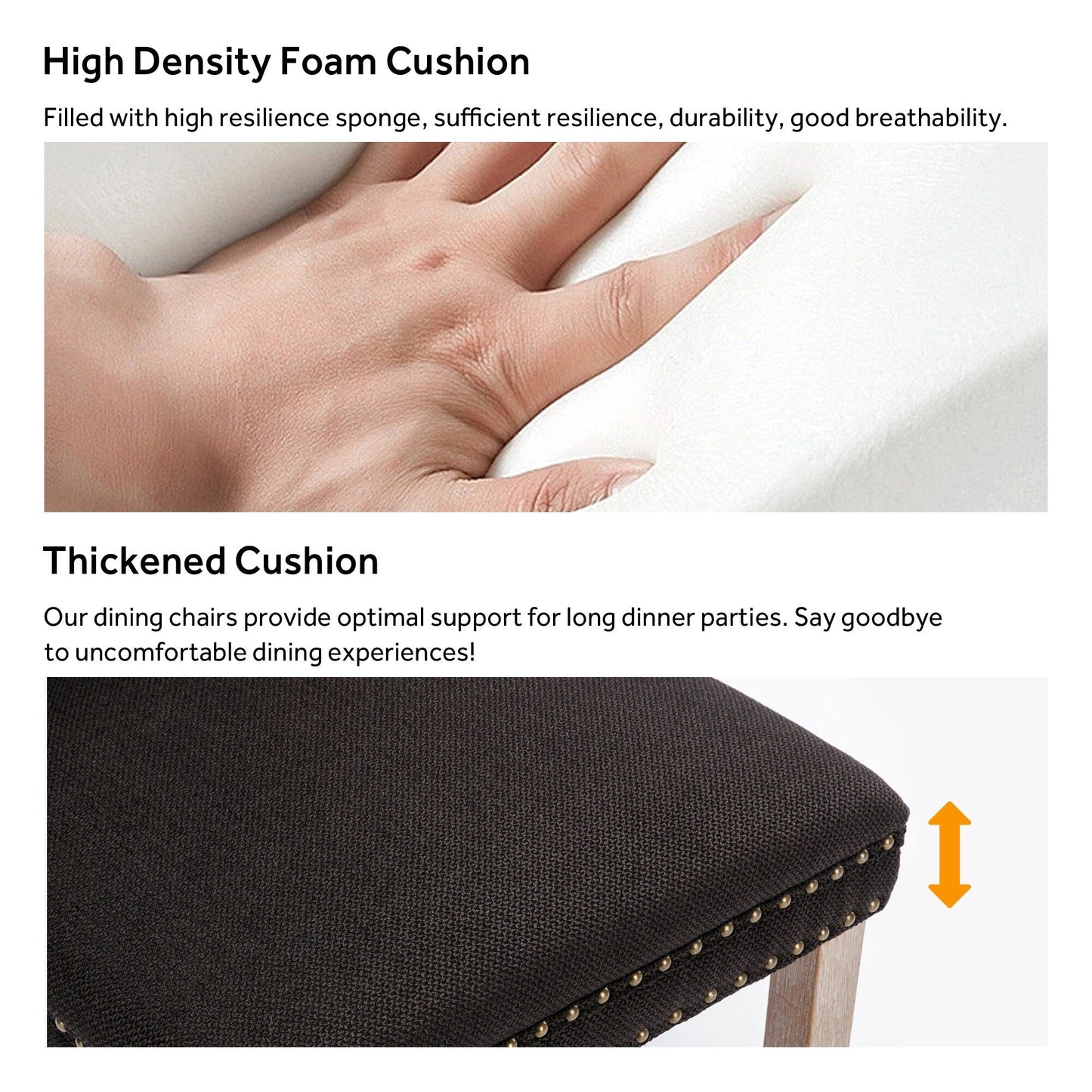 Lot de 6 chaises de salle à manger capitonnées en velours avec pieds en bois massif