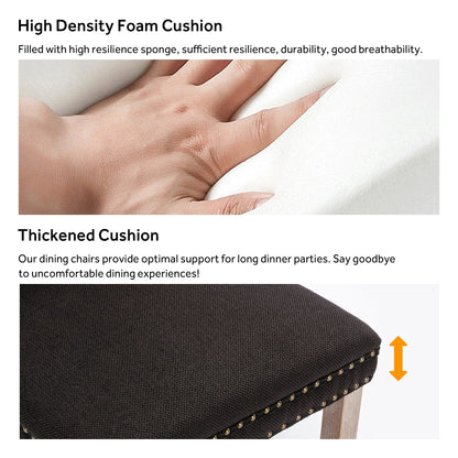 Lot de 6 chaises de salle à manger capitonnées en velours avec pieds en bois massif