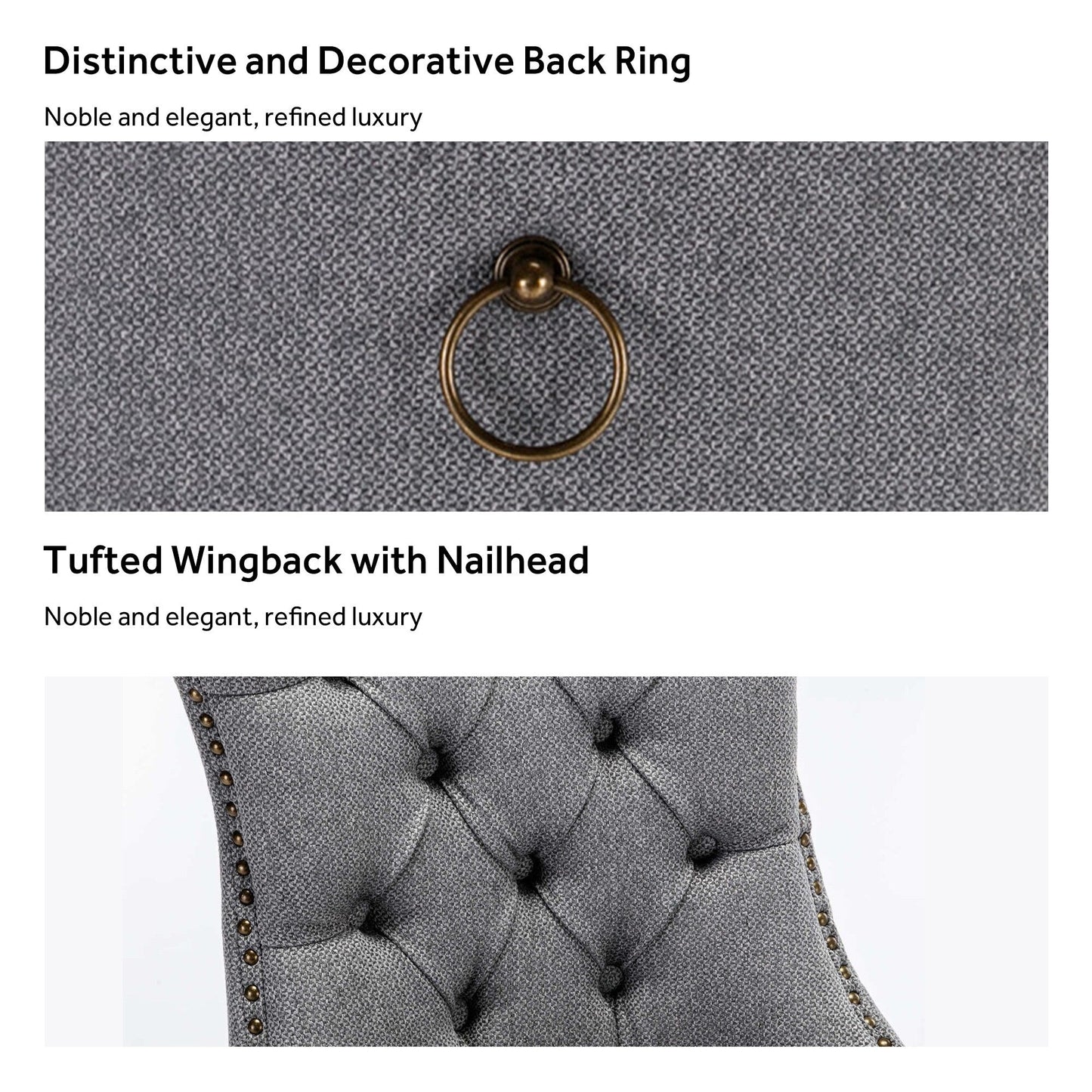 Lot de 6 chaises de salle à manger capitonnées en velours avec pieds en bois massif