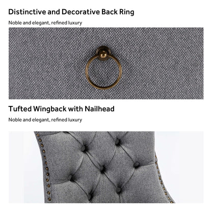 Lot de 6 chaises de salle à manger capitonnées en velours avec pieds en bois massif