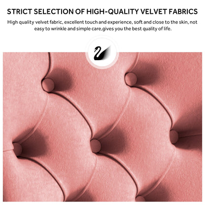 Lot de 6 chaises de salle à manger capitonnées en velours avec pieds en bois massif