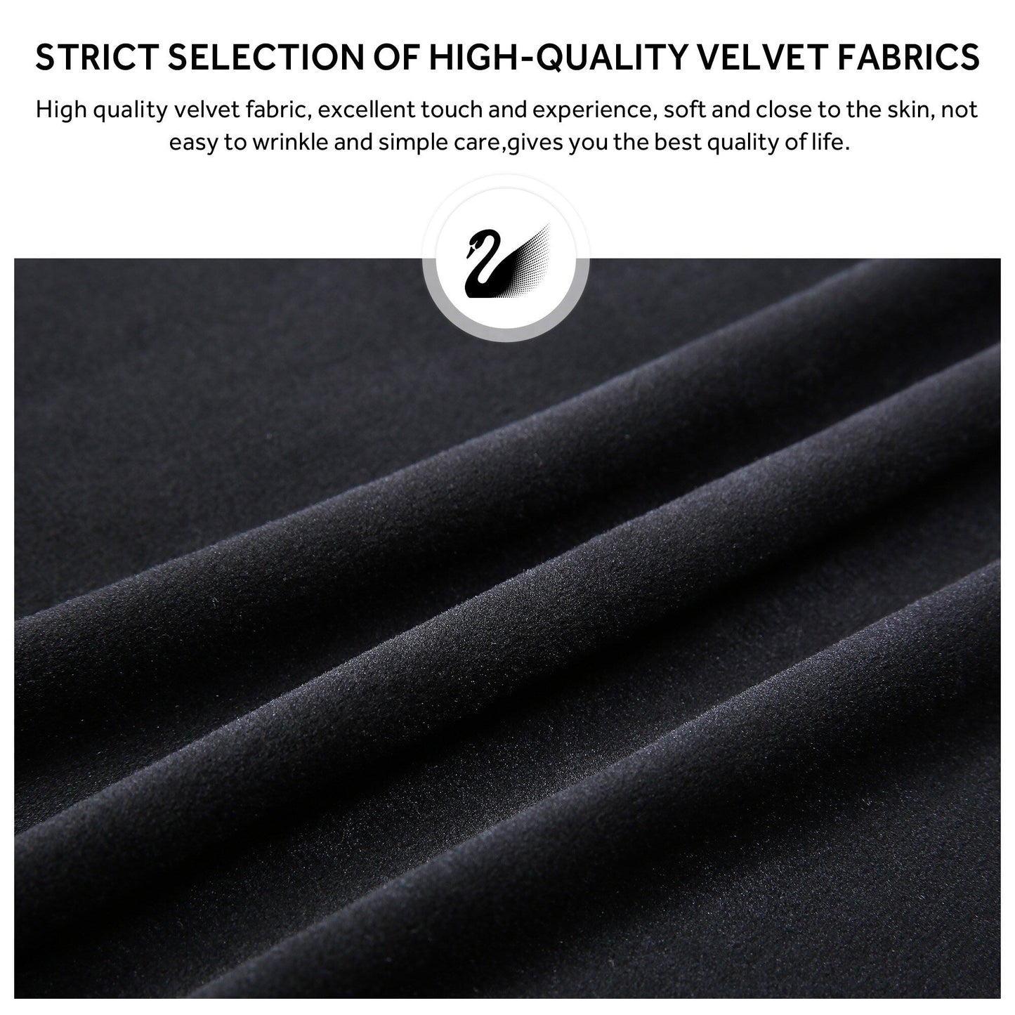 Lot de 6 chaises de salle à manger capitonnées en velours avec pieds en bois massif