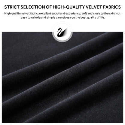 Lot de 6 chaises de salle à manger capitonnées en velours avec pieds en bois massif