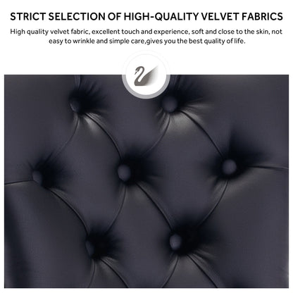 Lot de 6 chaises de salle à manger capitonnées en velours avec pieds en bois massif