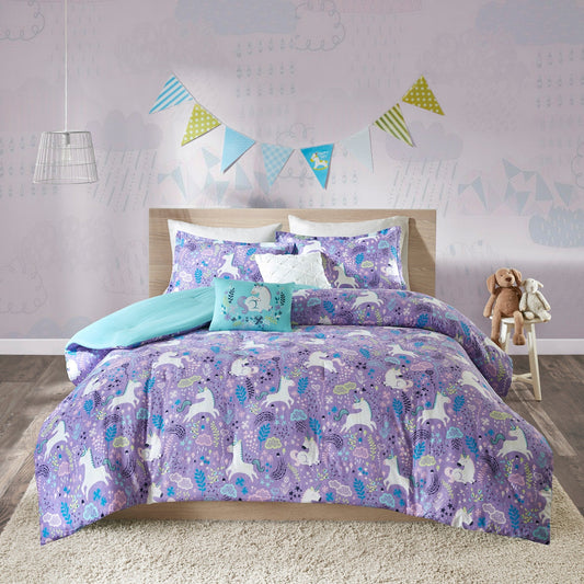 Parure de lit en coton Ella Unicorn pour enfants au design intelligent