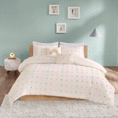 Parure de lit Ensley en coton jacquard à pompons par Intelligent Design Kids