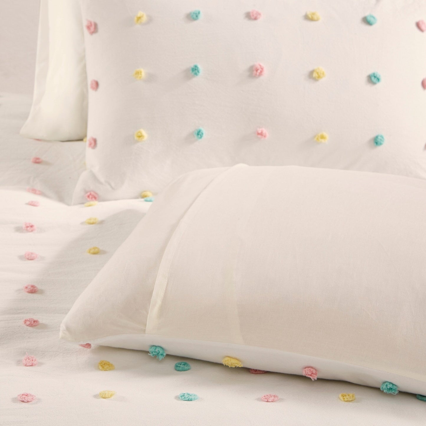 Parure de lit Ensley en coton jacquard à pompons par Intelligent Design Kids