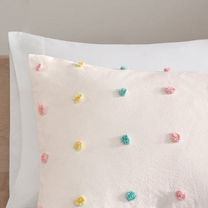 Parure de lit Ensley en coton jacquard à pompons par Intelligent Design Kids
