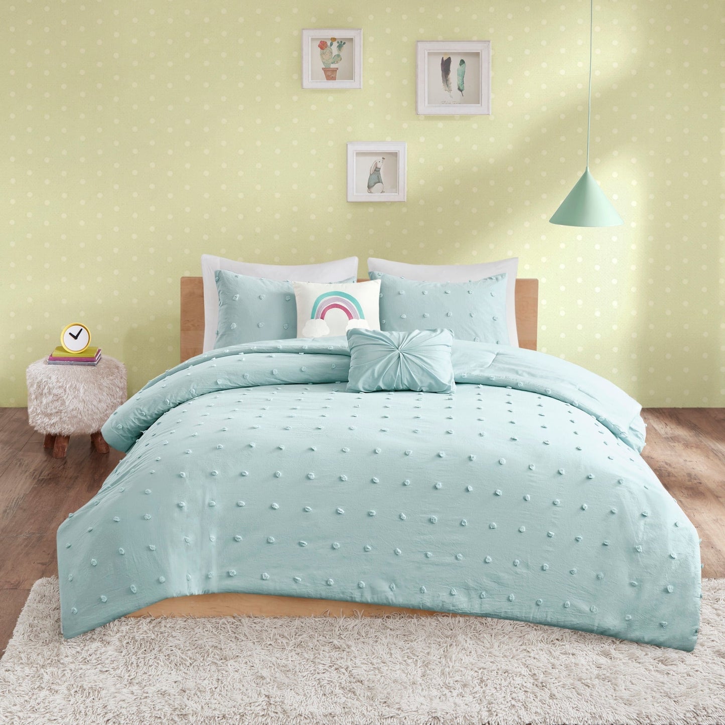 Parure de lit Ensley en coton jacquard à pompons par Intelligent Design Kids