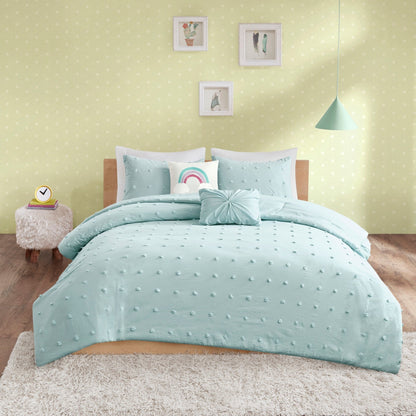 Parure de lit Ensley en coton jacquard à pompons par Intelligent Design Kids