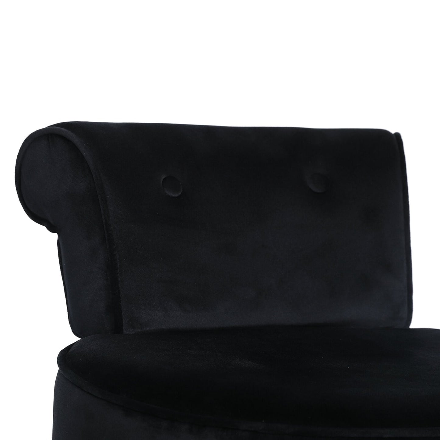 Tabouret de maquillage VEIKOUS avec dossier bas et pieds en bois - 17,3 x 15,7 x 25,1