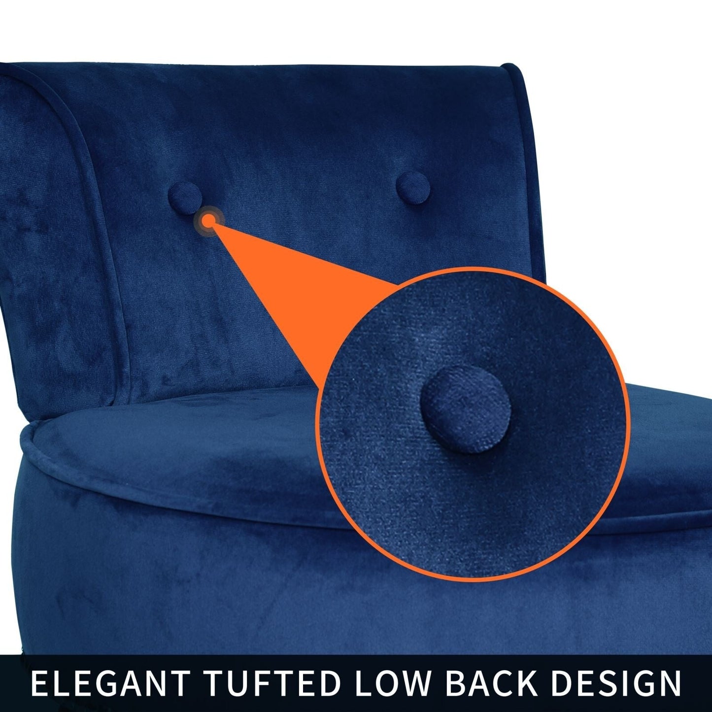 Tabouret de maquillage VEIKOUS avec dossier bas et pieds en bois - 17,3 x 15,7 x 25,1