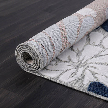 VILLADECOR Tapis d'intérieur/extérieur à motif floral, poils courts ou longs, pour terrasse