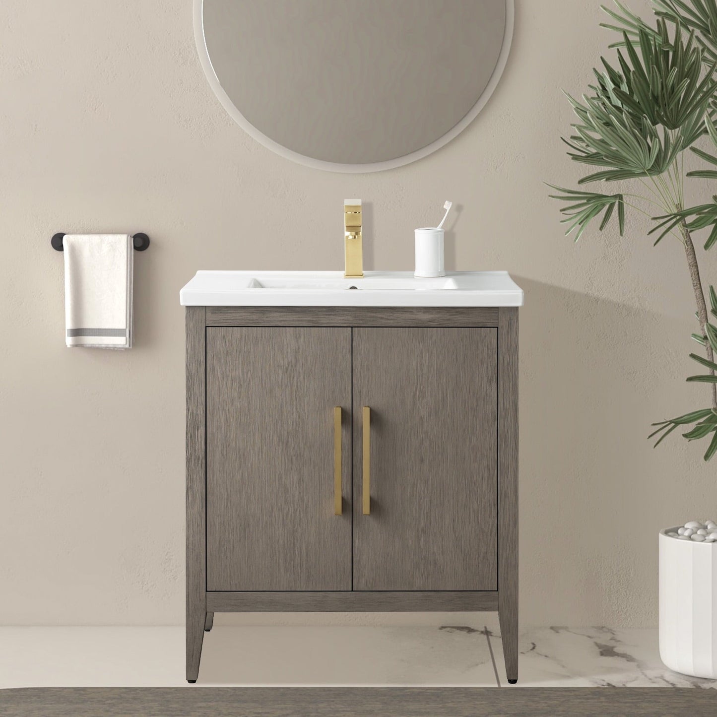 Meuble-lavabo simple Vanity Art 20, 24 ou 30 avec dessus en céramique