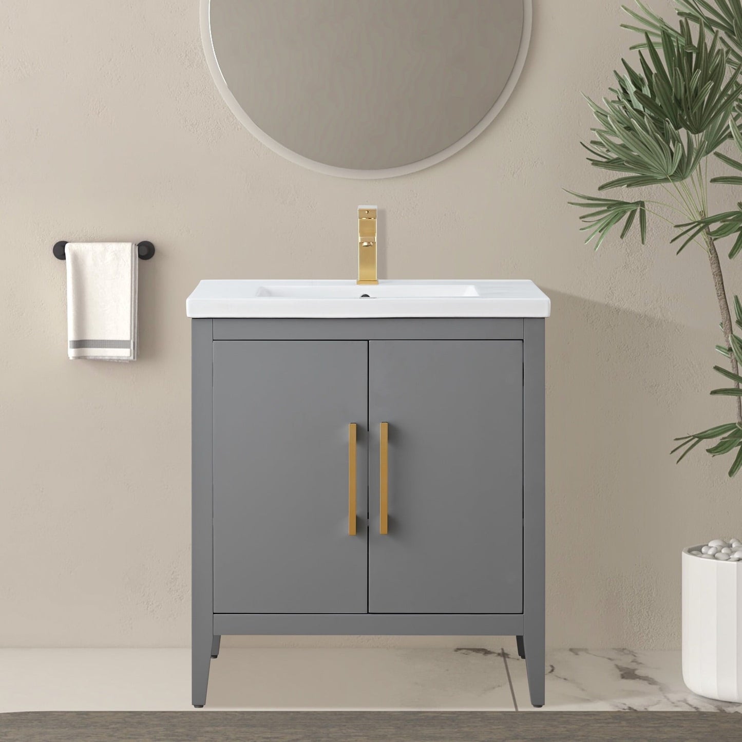 Meuble-lavabo simple Vanity Art 20, 24 ou 30 avec dessus en céramique