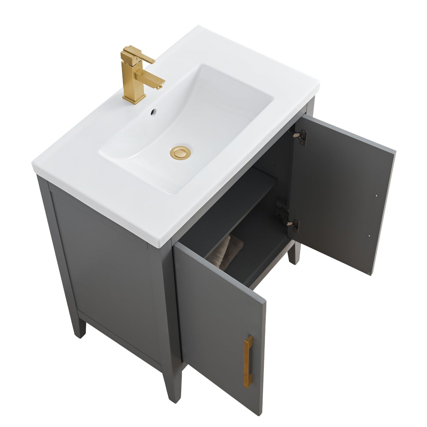 Meuble-lavabo simple Vanity Art 20, 24 ou 30 avec dessus en céramique