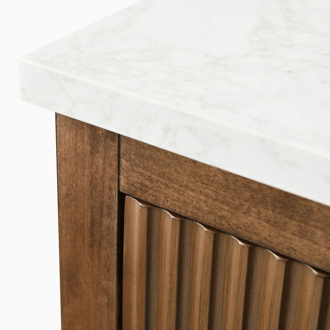 Meuble-lavabo double vasque Vanity Art 72 avec dessus en marbre reconstitué