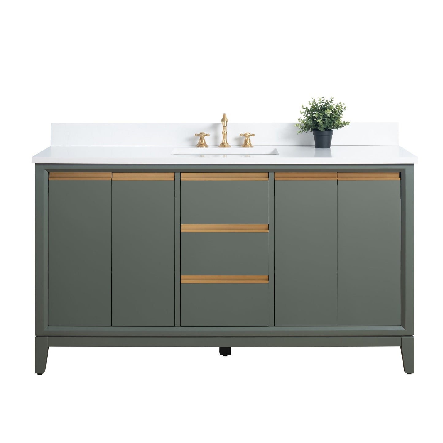 Meuble-lavabo de salle de bain Vanity Art avec lavabo en céramique et plateau en marbre reconstitué