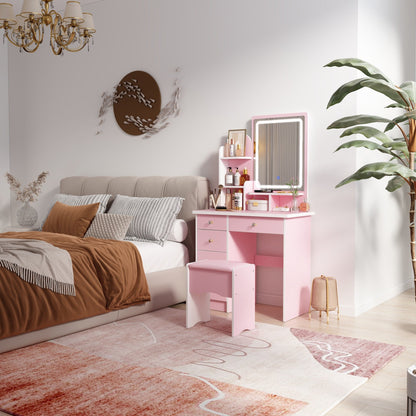 Ensemble de coiffeuse avec miroir et lampe, coiffeuse avec tabouret