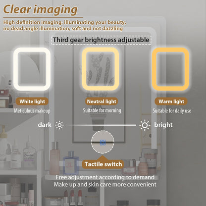 Ensemble de coiffeuse avec miroir et lampe, coiffeuse avec tabouret