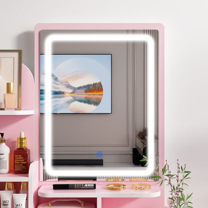 Ensemble de coiffeuse avec miroir et lampe, coiffeuse avec tabouret