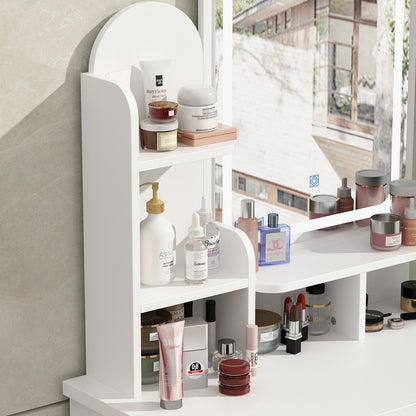 Ensemble de coiffeuse avec miroir et lampe, coiffeuse avec tabouret